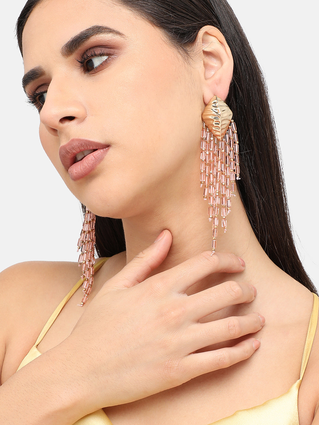 Gold Plated Designer Stone Party Drop Earring For Women