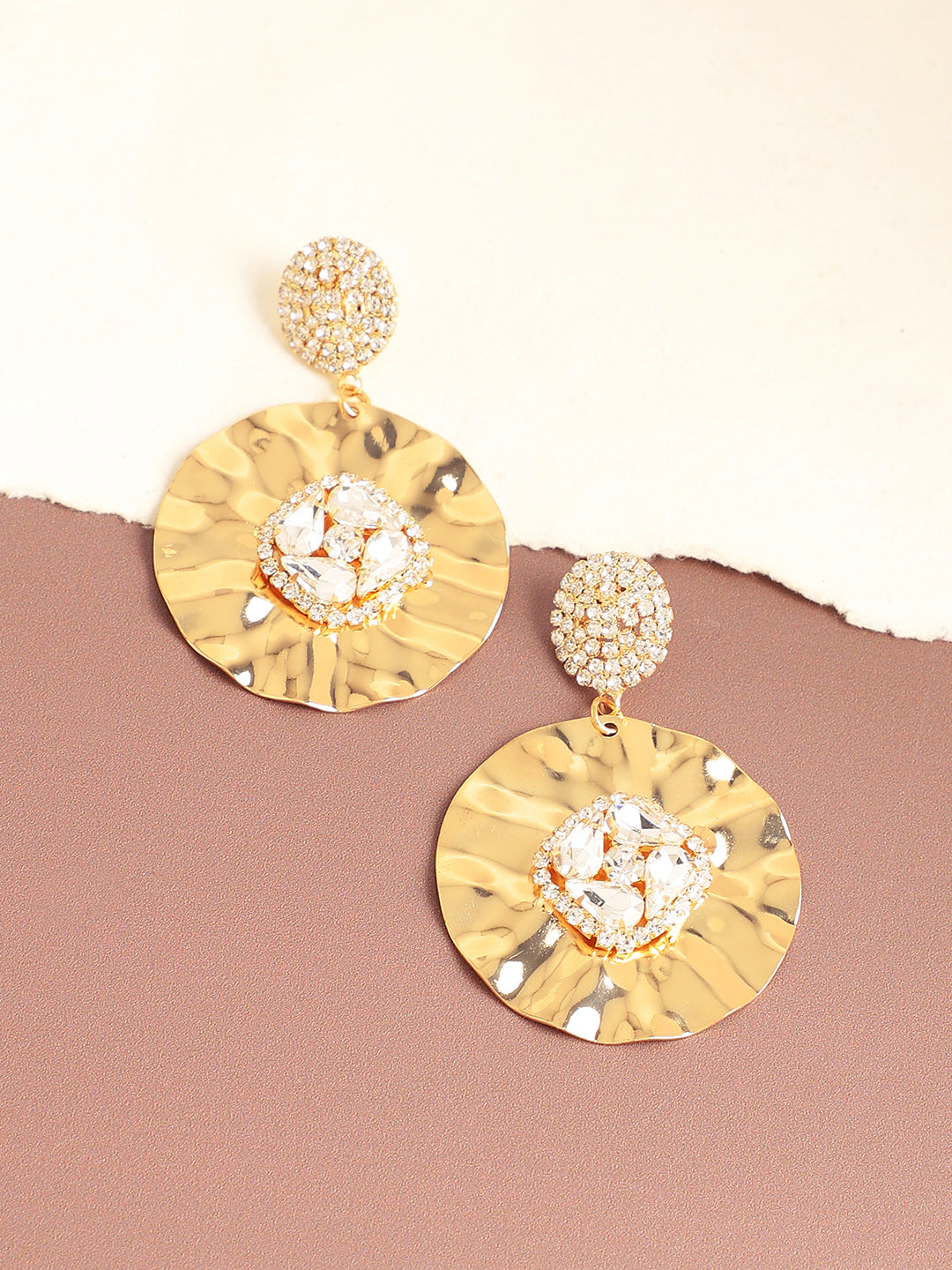 Gold Plated Designer Stone Party Drop Earring For Women