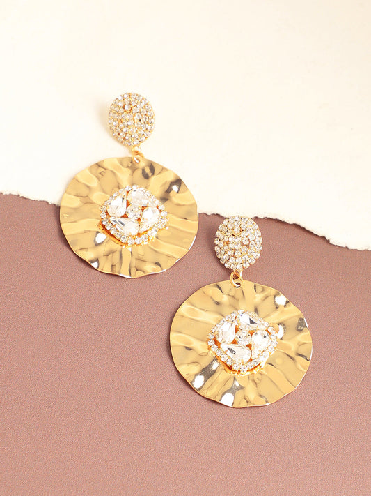 Gold Plated Designer Stone Party Drop Earring For Women