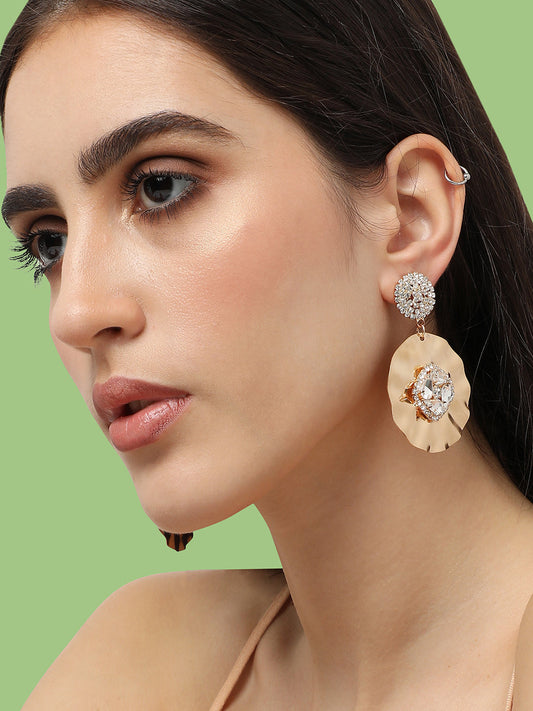 Gold Plated Designer Stone Party Drop Earring For Women