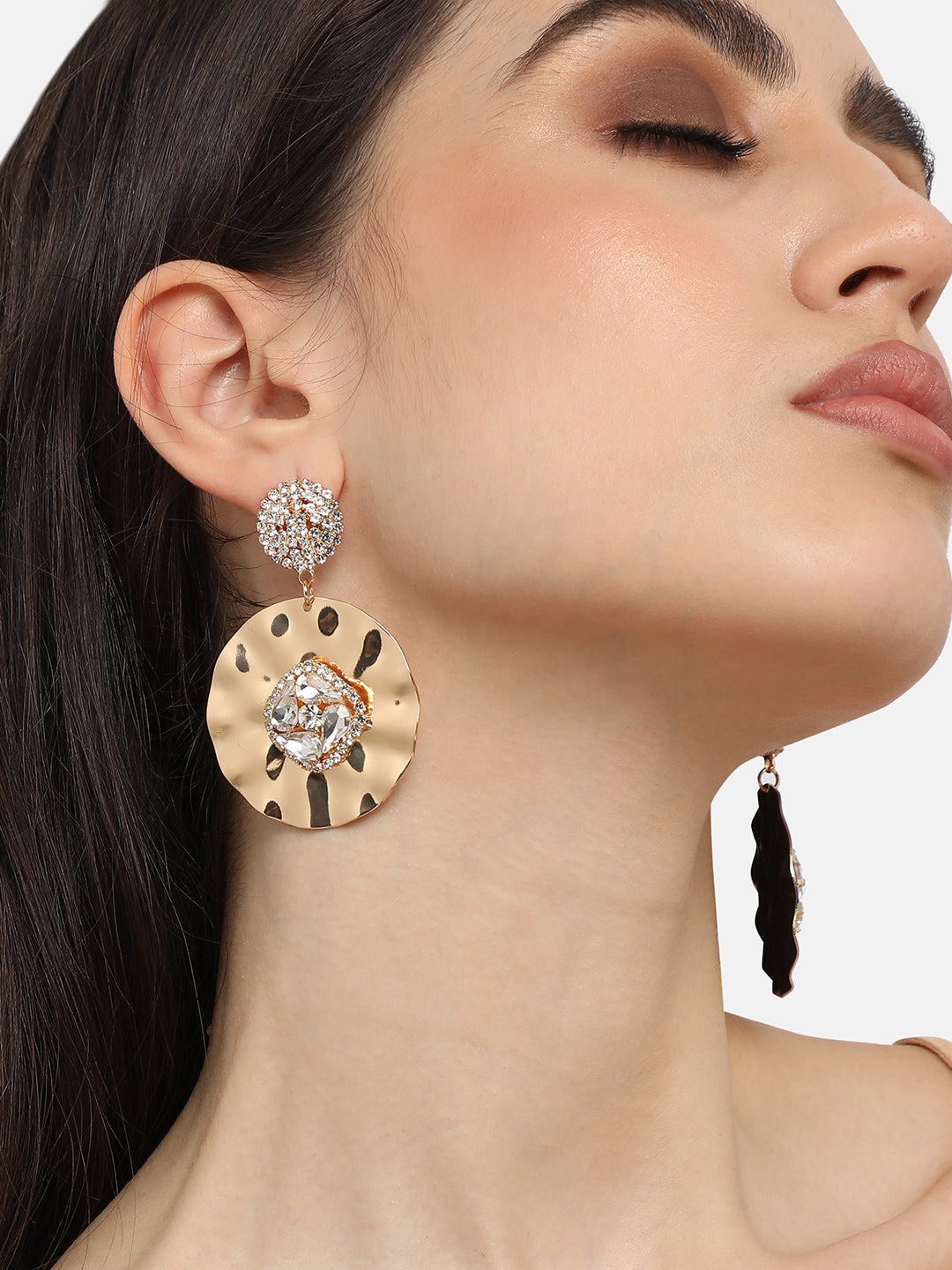 Gold Plated Designer Stone Party Drop Earring For Women