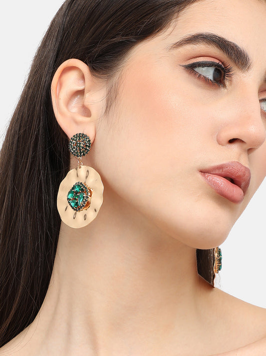 Gold Plated Designer Stone Party Drop Earring For Women