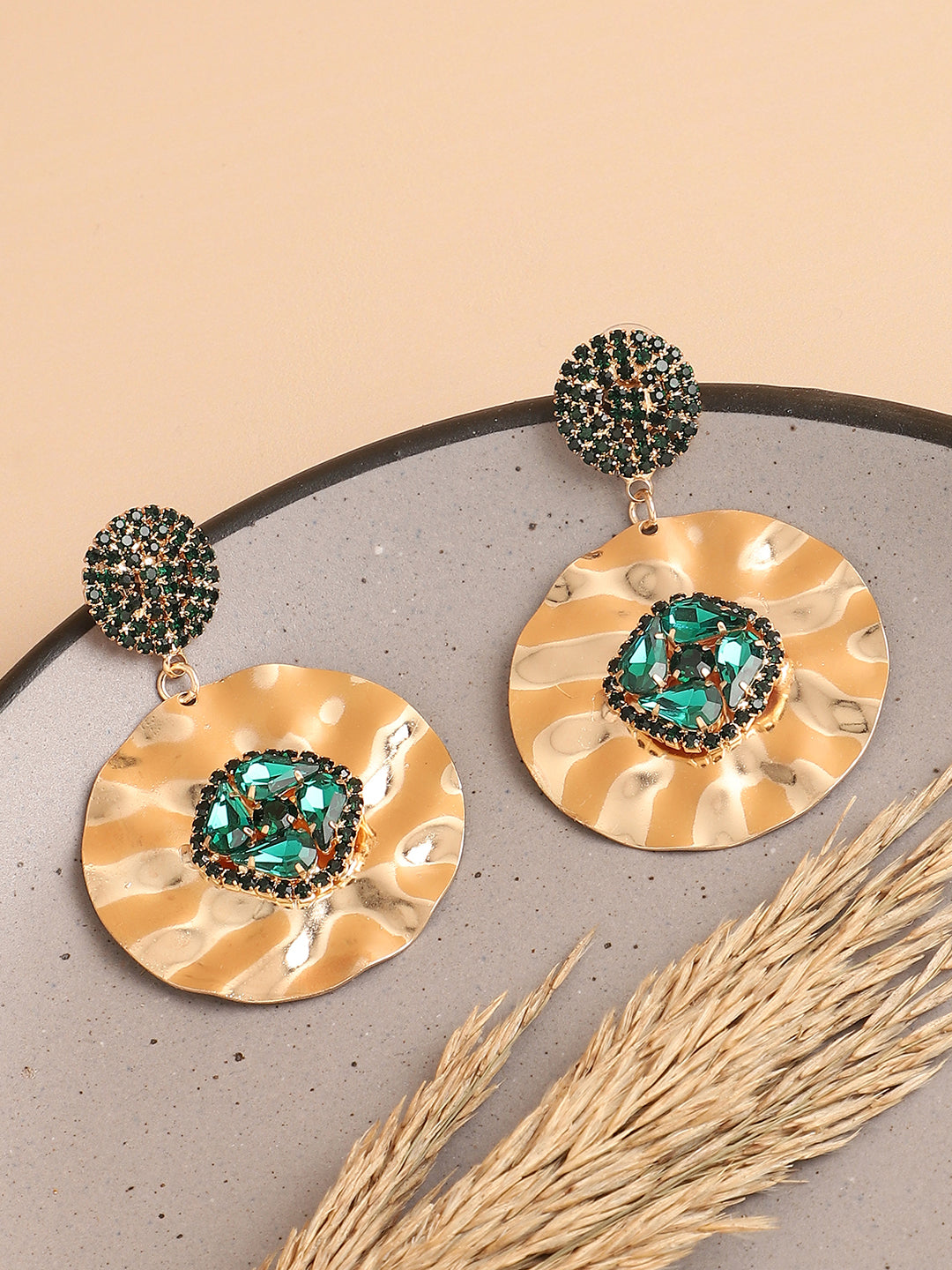 Gold Plated Designer Stone Party Drop Earring For Women