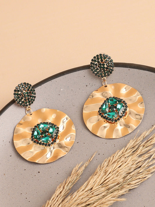 Gold Plated Designer Stone Party Drop Earring For Women