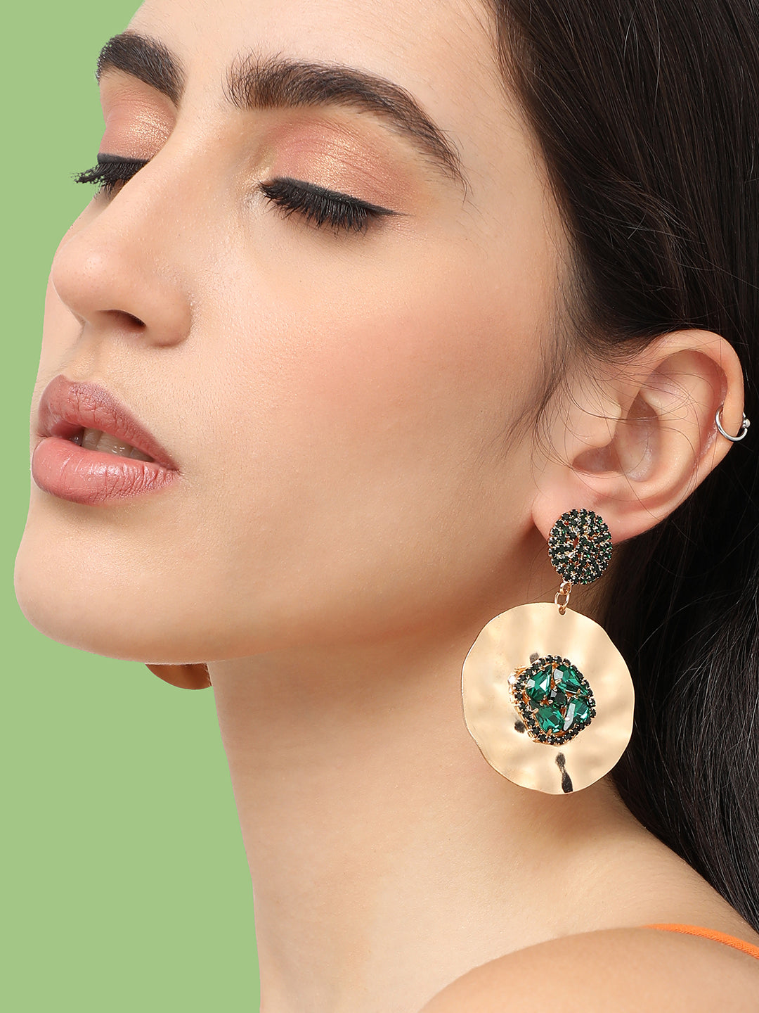 Gold Plated Designer Stone Party Drop Earring For Women