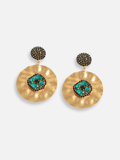 Gold Plated Designer Stone Party Drop Earring For Women