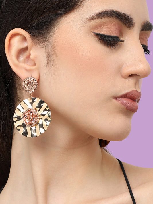 Gold Plated Designer Stone Party Drop Earring For Women