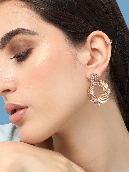 Gold Plated Designer Stone Party Drop Earring For Women