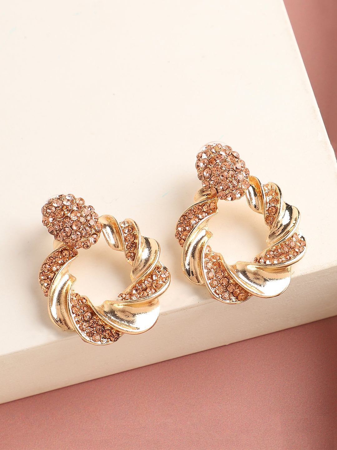 Gold Plated Designer Stone Party Drop Earring For Women