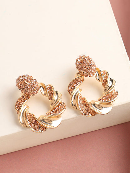 Gold Plated Designer Stone Party Drop Earring For Women
