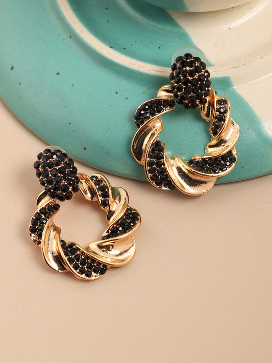 Gold Plated Designer Stone Party Drop Earring For Women