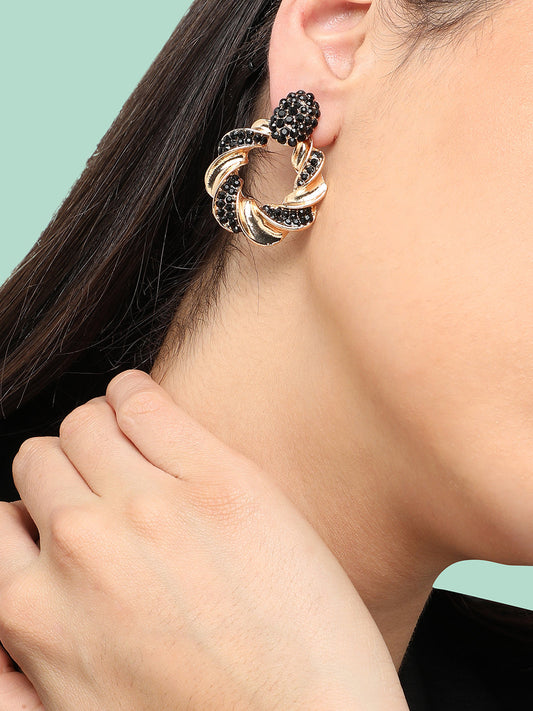 Gold Plated Designer Stone Party Drop Earring For Women
