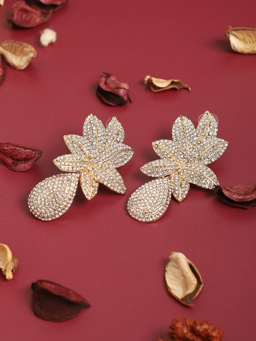 Gold Plated Designer Stone Party Drop Earring For Women