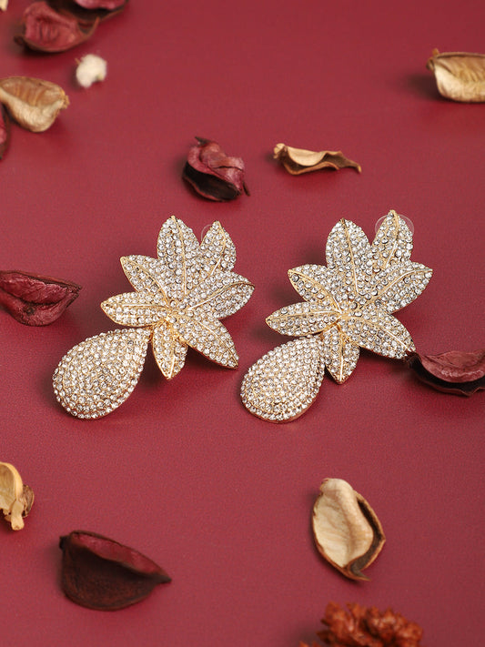 Gold Plated Designer Stone Party Drop Earring For Women