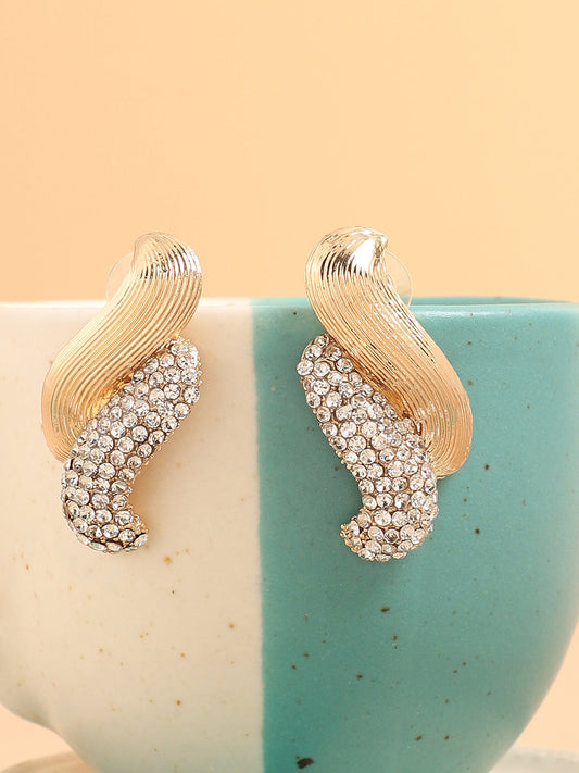 Gold Plated Designer Stone Party Drop Earring For Women