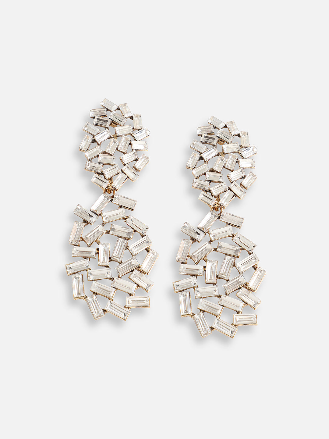 Silver Plated Designer Stone Party Drop Earring For Women