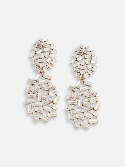Silver Plated Designer Stone Party Drop Earring For Women