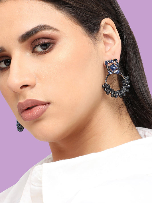 Gold Plated Designer Stone Party Drop Earring For Women