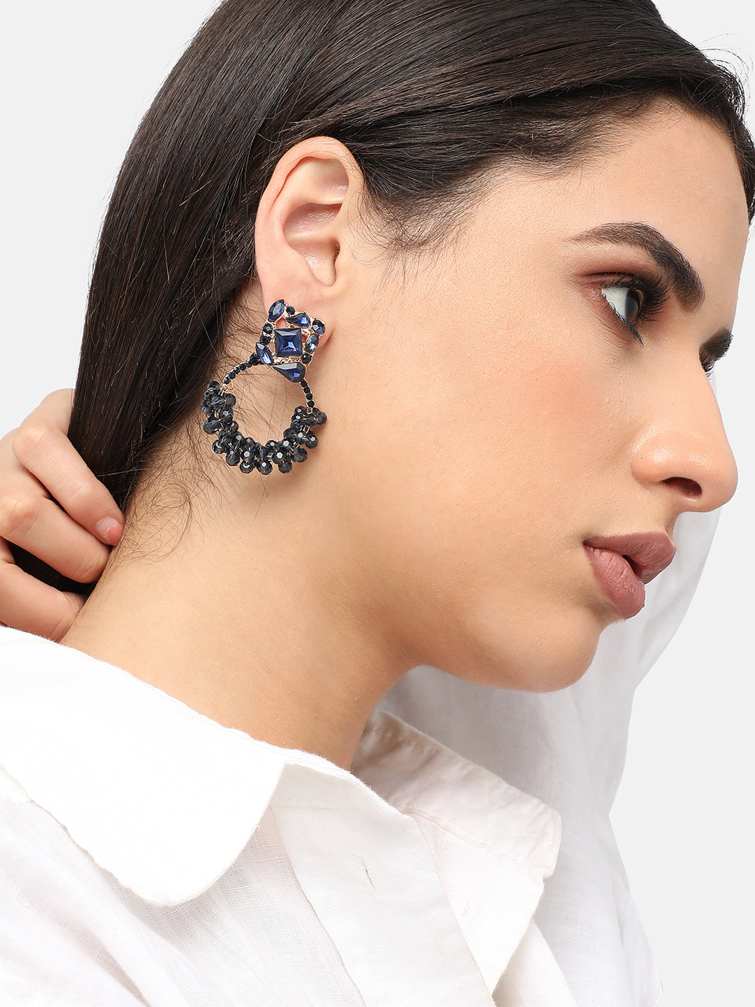 Gold Plated Designer Stone Party Drop Earring For Women