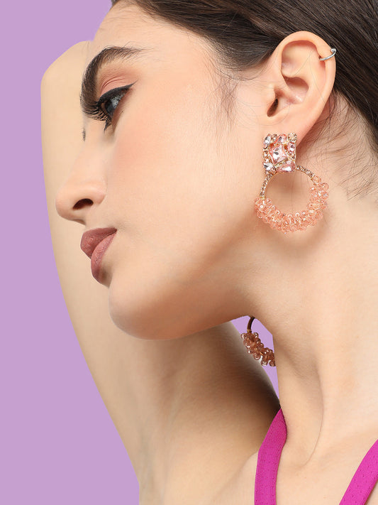 Gold Plated Designer Stone Party Drop Earring For Women