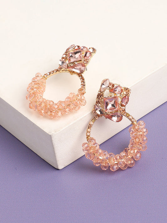 Gold Plated Designer Stone Party Drop Earring For Women
