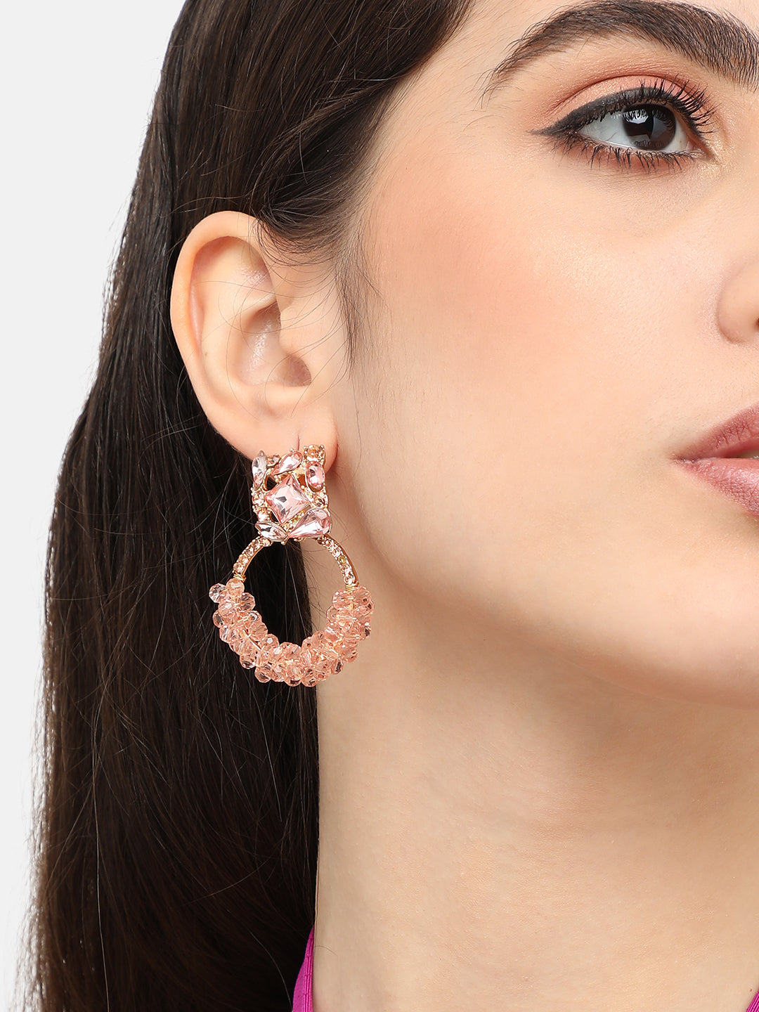 Gold Plated Designer Stone Party Drop Earring For Women