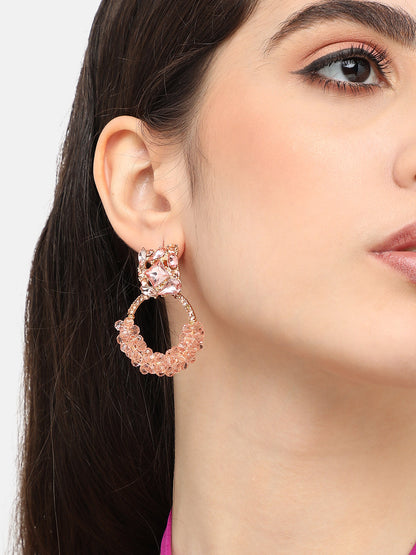Gold Plated Designer Stone Party Drop Earring For Women