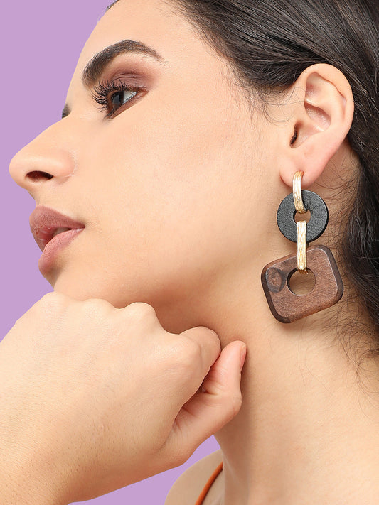 GOLD PLATED DESIGNER PARTY DROP EARRING FOR WOMEN