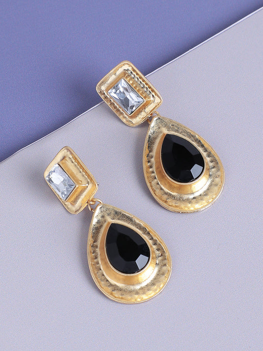 Gold Plated Designer Stone Party Drop Earring For Women