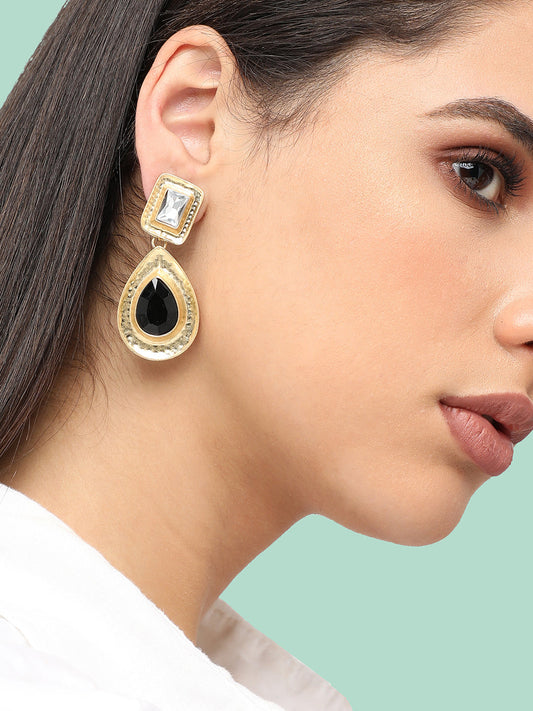 Gold Plated Designer Stone Party Drop Earring For Women
