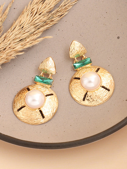 Gold Plated Designer Stone Party Drop Earring For Women
