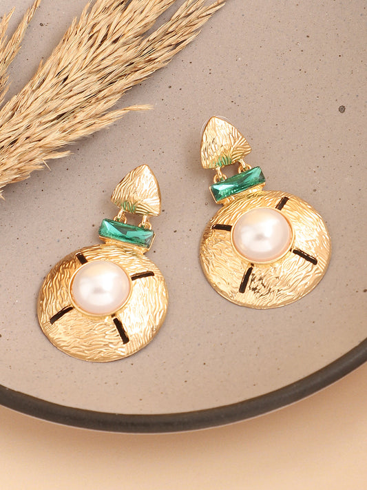 Gold Plated Designer Stone Party Drop Earring For Women