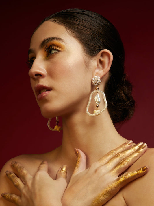Pearl Link Drop Earrings