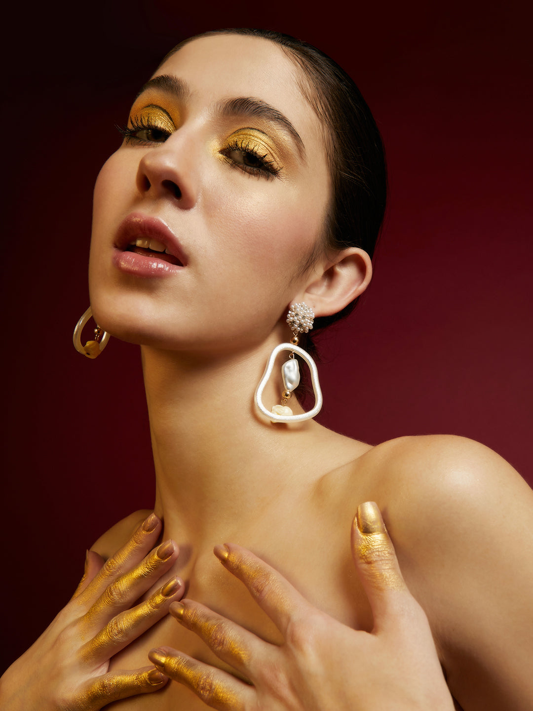 Pearl Link Drop Earrings