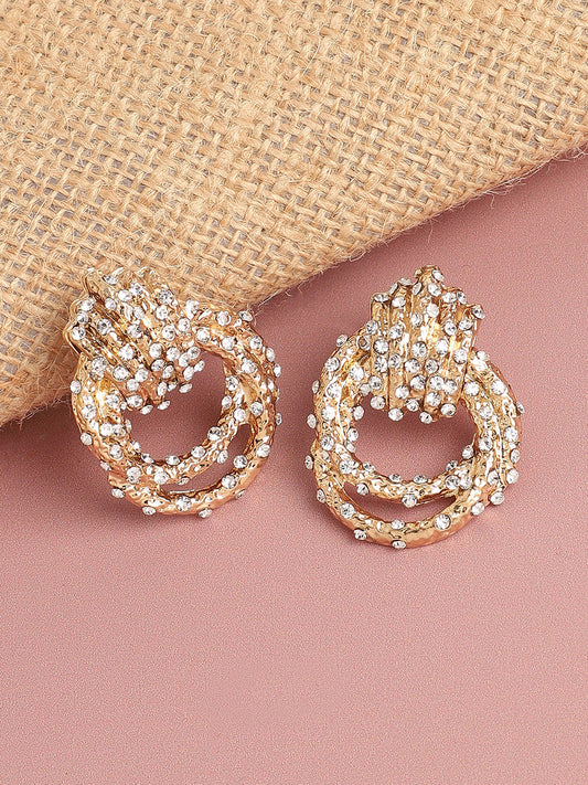 Gold Plated Designer Stone Party Drop Earring For Women