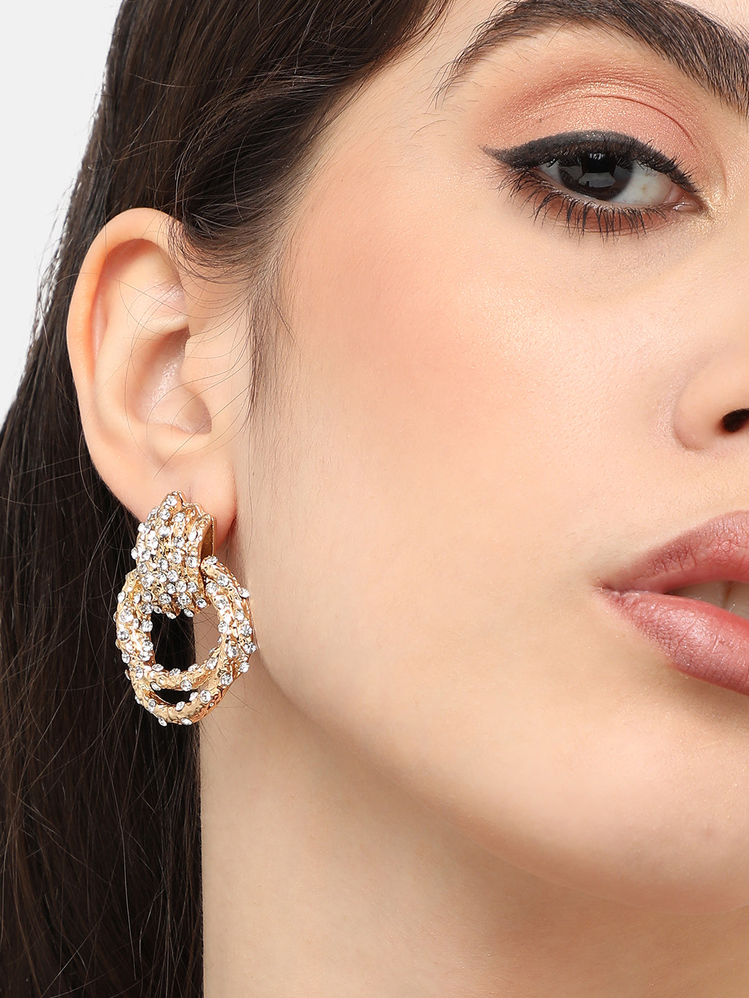 Gold Plated Designer Stone Party Drop Earring For Women