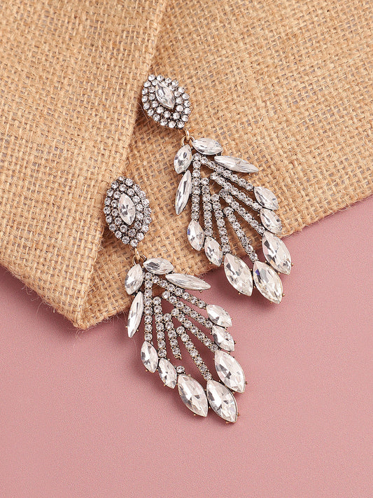 Gold Plated Designer Stone Party Drop Earring For Women