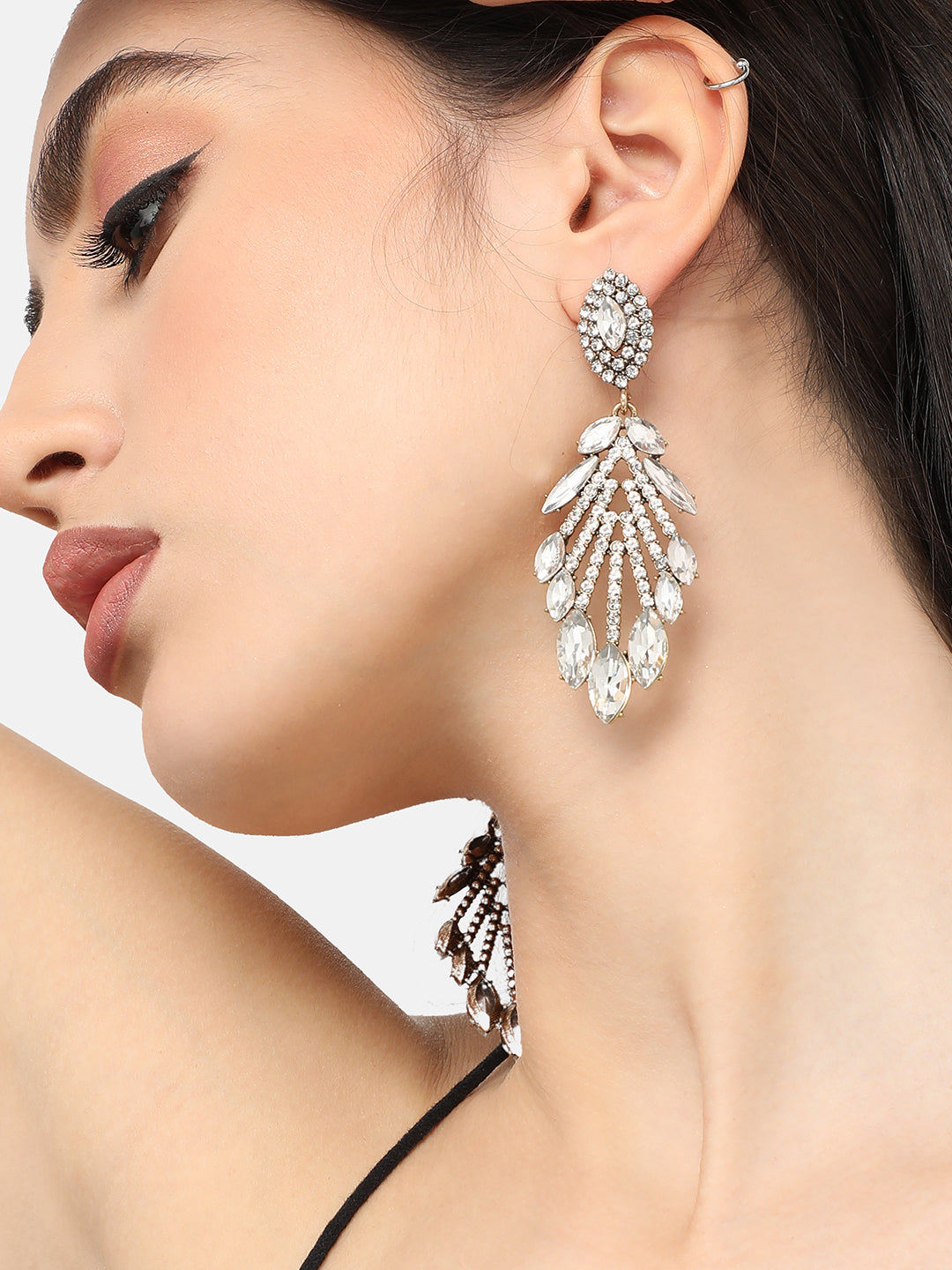 Gold Plated Designer Stone Party Drop Earring For Women