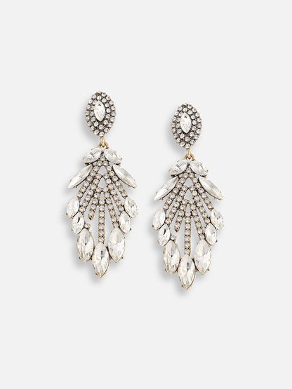 Gold Plated Designer Stone Party Drop Earring For Women
