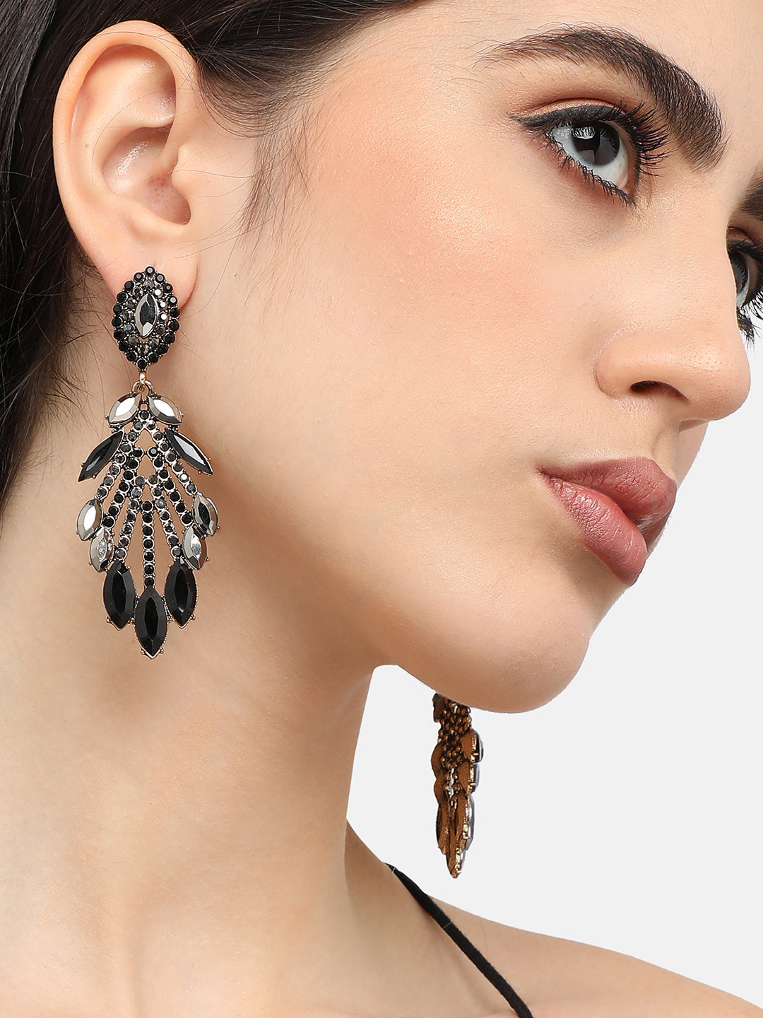 Gold Plated Designer Stone Party Drop Earring For Women