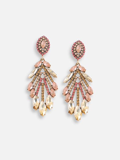 Gold Plated Designer Stone Party Drop Earring For Women