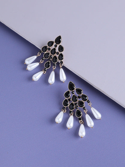 Gold Plated Designer Stone Party Drop Earring For Women