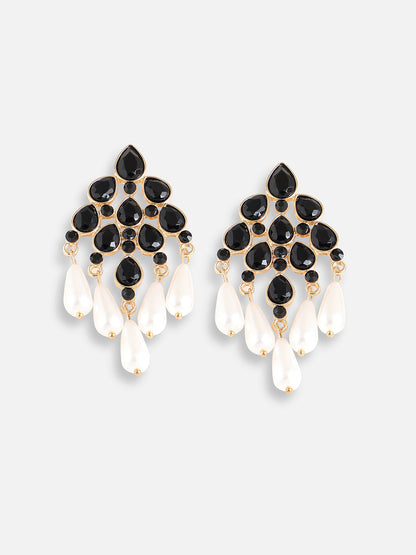 Gold Plated Designer Stone Party Drop Earring For Women