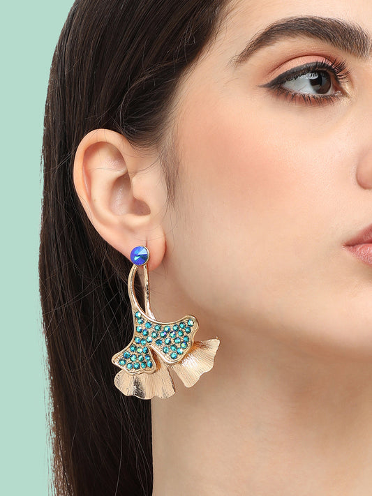 Gold Plated Designer Stone Party Drop Earring For Women