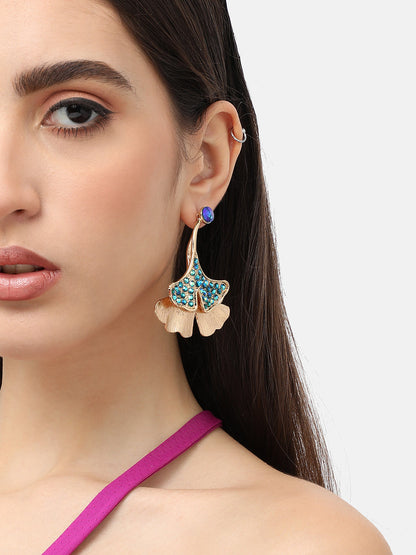 Gold Plated Designer Stone Party Drop Earring For Women