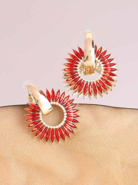Gold Plated Designer Stone Party Drop Earring For Women