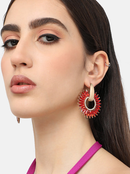 Gold Plated Designer Stone Party Drop Earring For Women