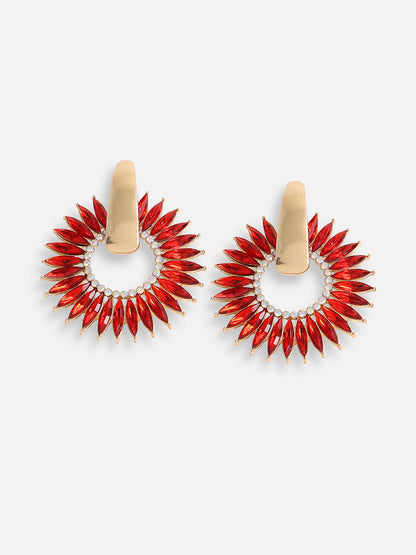 Gold Plated Designer Stone Party Drop Earring For Women