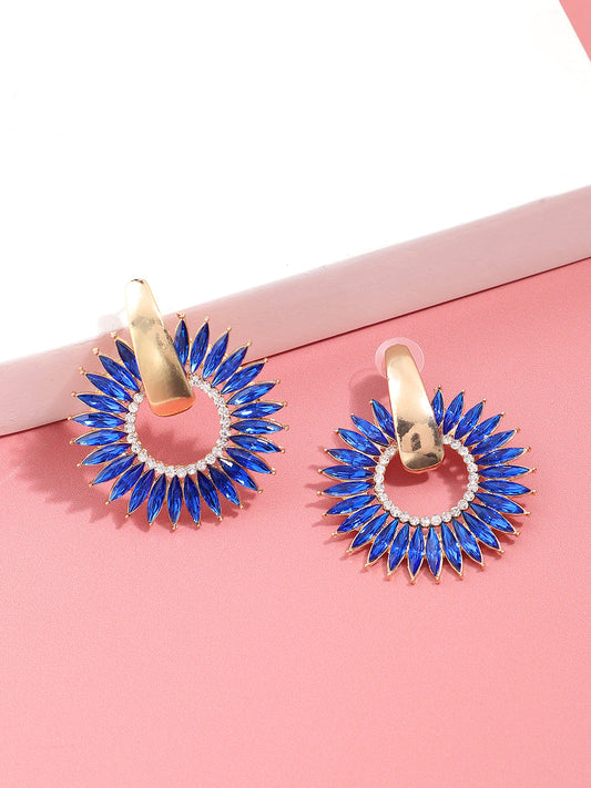 Gold Plated Designer Stone Party Drop Earring For Women