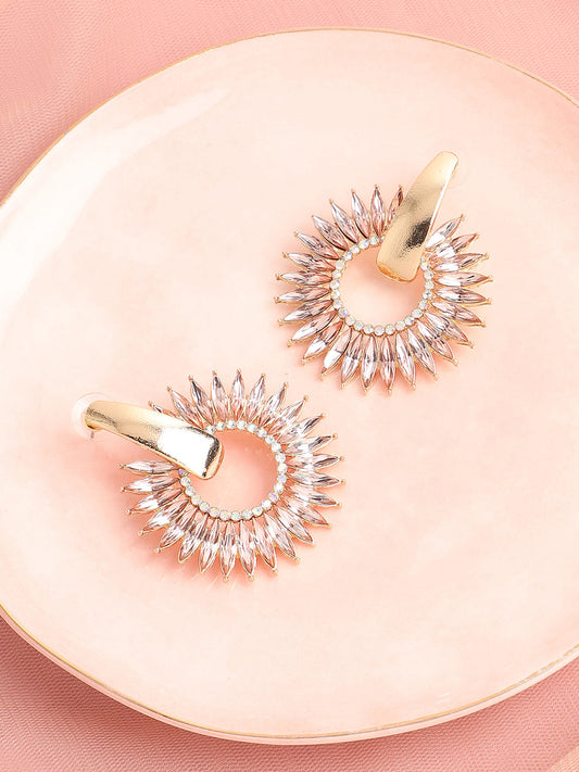 Gold Plated Designer Stone Party Drop Earring For Women